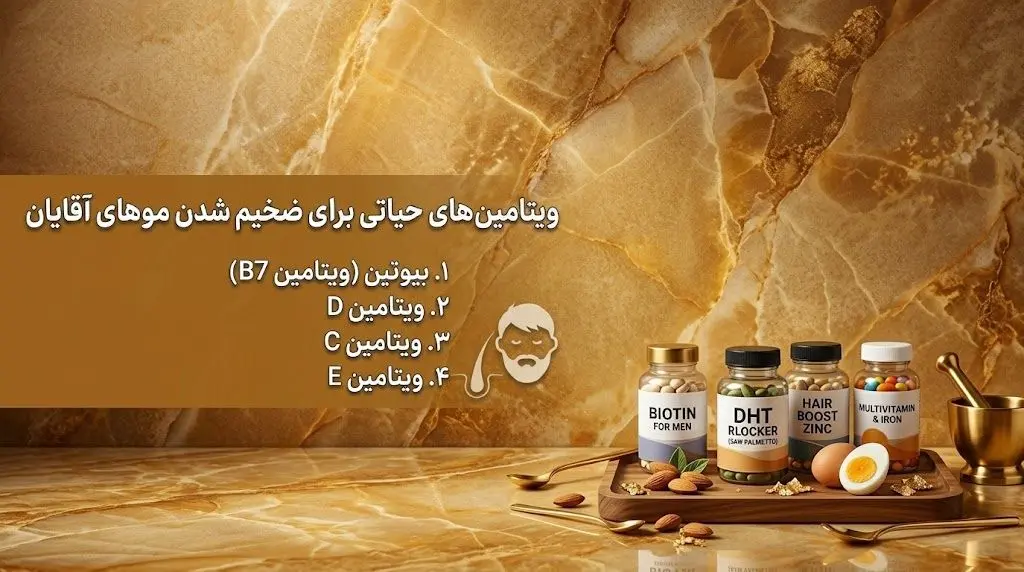 ویتامین‌های حیاتی برای ضخیم شدن موهای آقایان